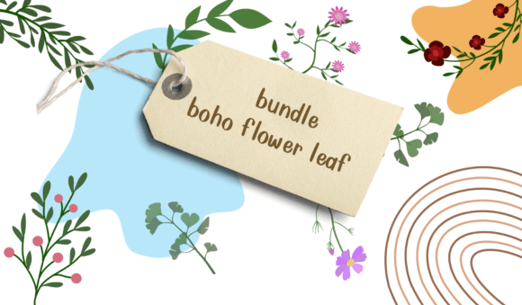 Bundle Boho Flower Leaf Graphics for Creative Projects