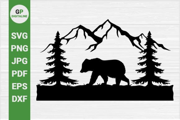 Grizzly Bear in the Wild, Wildlife SVG