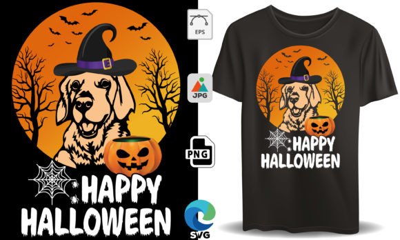 Happy Halloween Labrador Graphics for T-Shirt Designs