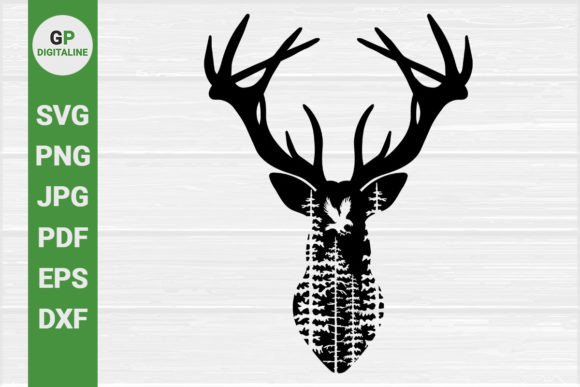 Horned Deer and Eagle, Wilderness Graphics