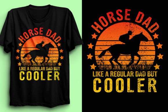 Horse T-shirt Design with Sunset Shadow