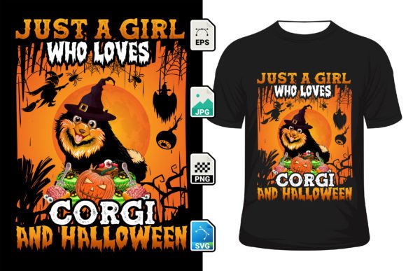 Just a Girl Who Loves Corgi Halloween Graphics