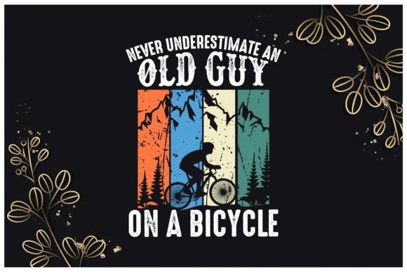 Old Guy on a Bicycle Graphics for Crafts