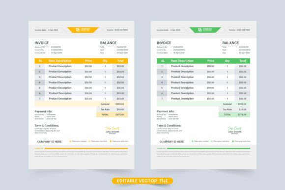 Payment Receipt and Invoice Template for Graphic Templates