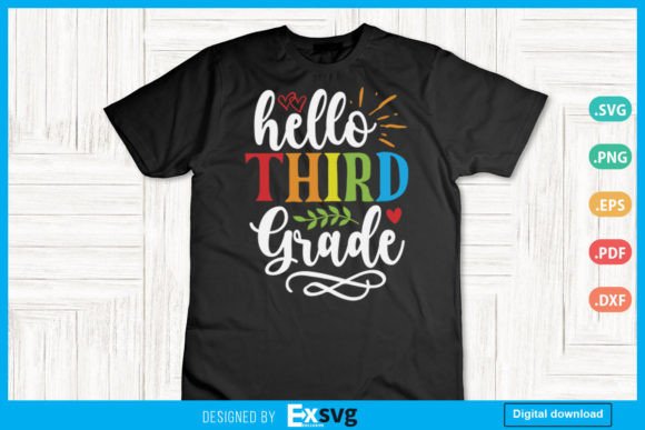 Teacher Aide Gift Hello Third 3rd Grade Graphics for Crafts